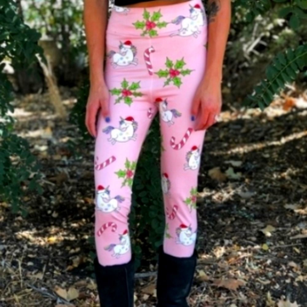 3/$20 Leggings 🦄 🎄 Unicorn Christmas One Size 3-9 Jr's